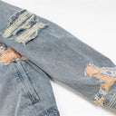 Veste cargo patchwork en jean