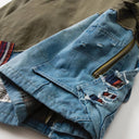 Veste cargo patchwork en jean