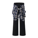 Plaid Overlay Sweatpant