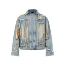 Veste cargo patchwork en jean