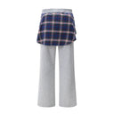 Plaid Overlay Sweatpant