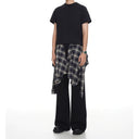 Plaid Overlay Sweatpant