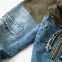 Veste cargo patchwork en jean