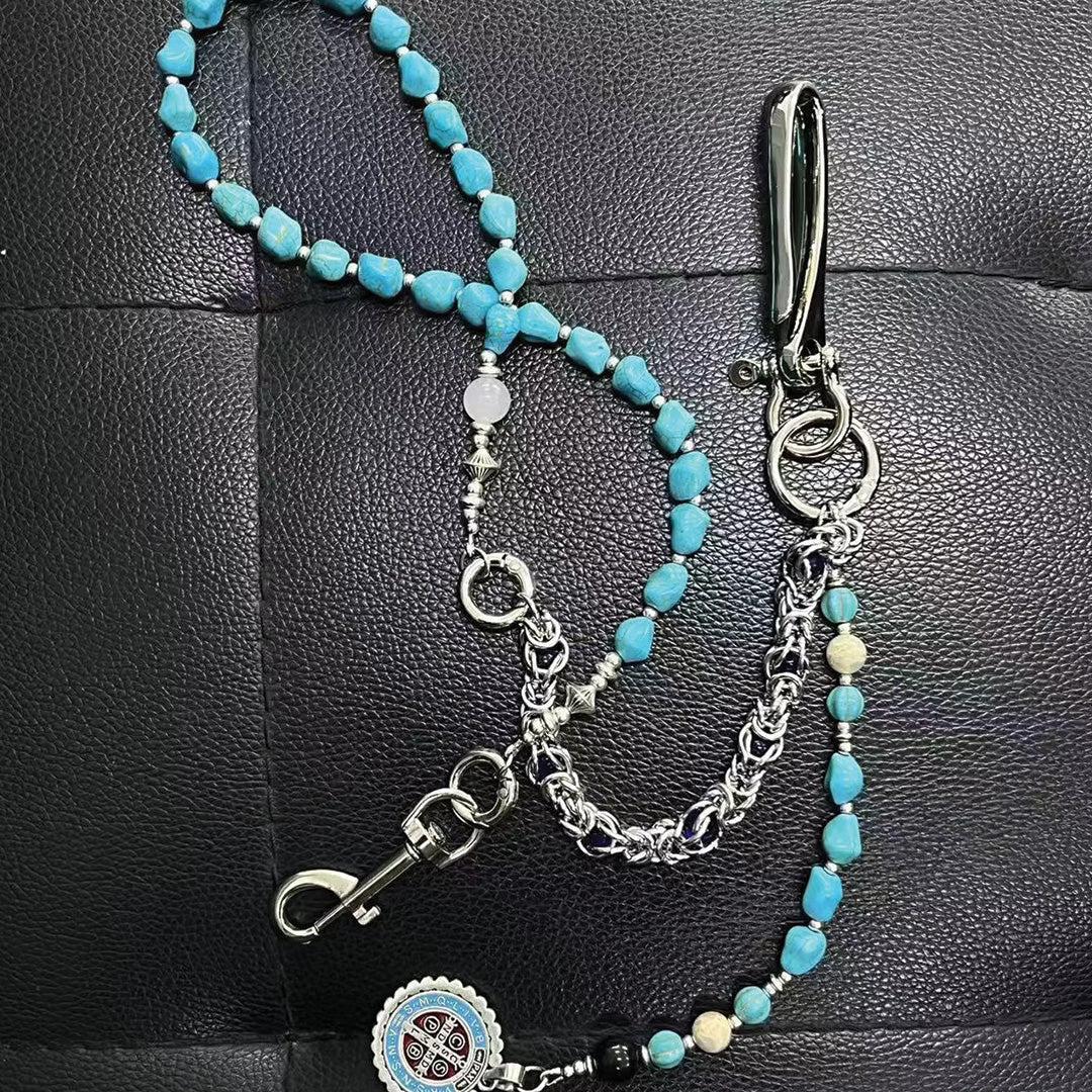 Turquoise Stone Wallet Chain – Attere