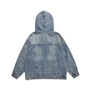 Washed Denim Pullover Hoodie