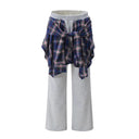 Plaid Overlay Sweatpant