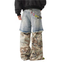 Distressed Camouflage Cargo Jeans