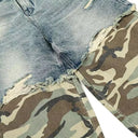 Distressed Camouflage Cargo Jeans