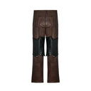 Cognac Detachable Leather Trouser