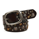 Leather Skull Riveted Belt