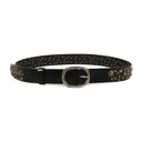 Leather Skull Riveted Belt