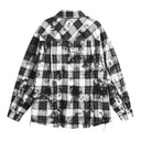 Chemise à carreaux dégradés effilochés