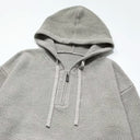 The Grey Textured Knit Half-Zip Hoodie