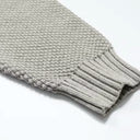 The Grey Textured Knit Half-Zip Hoodie