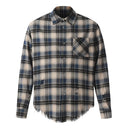 Camisa deshilachada con cuadros degradados