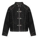 Veste cargo patchwork en jean