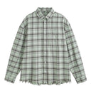 Chemise à carreaux dégradés effilochés