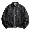 Veste cargo patchwork en jean