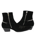 Bottes à bout carré en daim