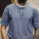Washed Light Blue Henley
