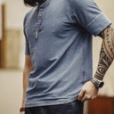 Washed Light Blue Henley