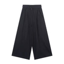 Wide Leg Black Track Pant