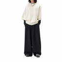 Wide Leg Black Track Pant