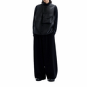 Wide Leg Black Track Pant