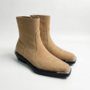 Botas de ante con punta cuadrada