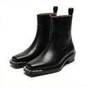 Botas de ante con punta cuadrada