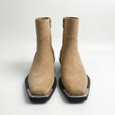 Botas de ante con punta cuadrada