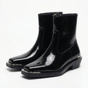 Botas de ante con punta cuadrada