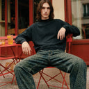 Vintage Leopard Wide Leg Jeans