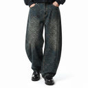 Vintage Leopard Wide Leg Jeans