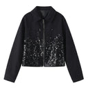 Veste cargo patchwork en jean