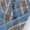 Ripped Frayed Plaid Shirt