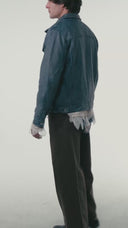 Veste cargo patchwork en jean