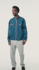 Veste cargo patchwork en jean