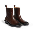 Bottes à bout carré en daim